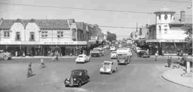 Photograph - Streetscapes - Whitehorse Road and Station Street, c.1950