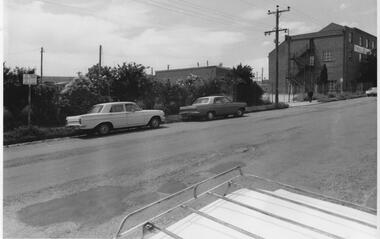 Photograph - Railway goods yard from Carrington Road, 1/10/1975