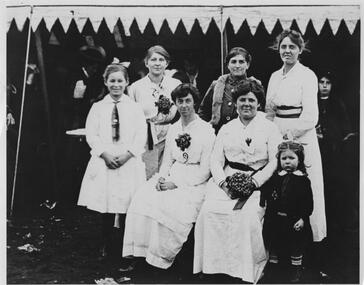 Photograph - Helpers at Comforts Fund stall, F.W Tolra, c.1917