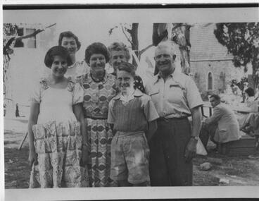 Photograph - The Mellor family at St. Peter's Church fete, 1954