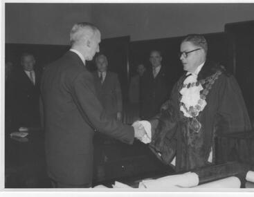 Photograph - Mayor - Cr.J.K. Proudfoot, Stuart Tompkins, 1956