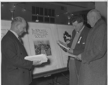 Photograph - Box Hill Philatelic Society display in Box Hill Lower Town Hall, Geoffrey Baker - 961, 1957