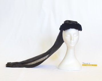Headwear - Hat, Mourning bonnet, circa 1915