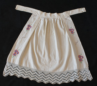 Apron, circa late 1800s, 1908 and 1950