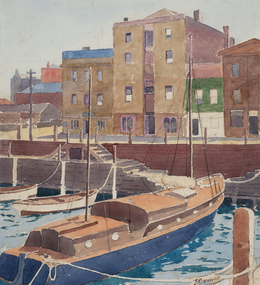 Painting, Joseph Connor, Police Launch Hobart, c. 1929