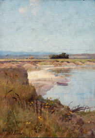 Painting, Albert Hanson, River Scene, 1892
