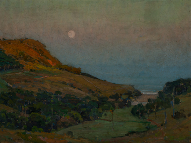 Painting, E. Fox, Moonrise, Stanwell Park, NSW, (c. 1914)