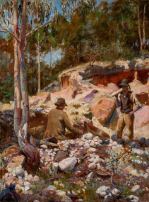 Painting, Percy Lindsay, Fossickers, 1893