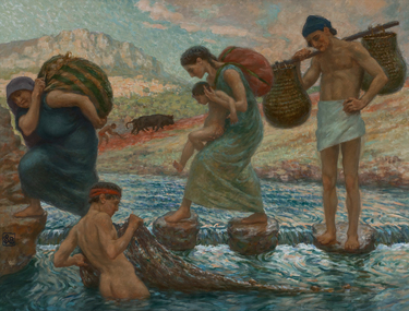 Painting, Rupert Bunny, Stepping Stones, c. 1932