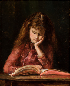 Painting, May Vale, A Girl Reading, 1877-1928