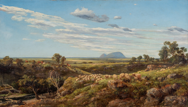 Painting, Louis Buvelot, Mount Elephant from Emu Creek, 1879
