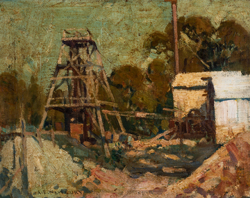 Painting, A.E. Newbury, Hanover Mine, Malmsbury, 1916