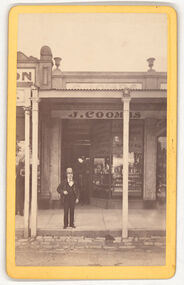 Photograph - Black and white print, Mr J. Coombs, Watchmaker, Mostyn St, Castlemaine