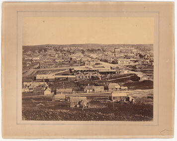 Photograph - Black and white print, View of Castlemaine from Monument Hill
