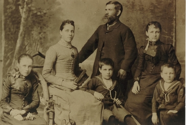 SEPIA  PHOTOGRAPH  OF SWAINSON FAMILY GROUP