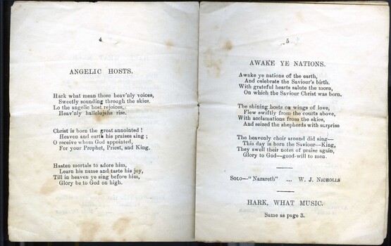 Page 1 and 2  page of programme by Wesley Choir