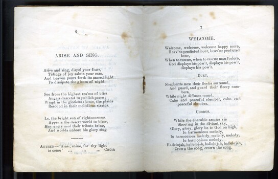 Page 3 and 4 page of programme by Wesley Choir