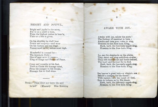 Page 5 and 6 page of programme by Wesley Choir