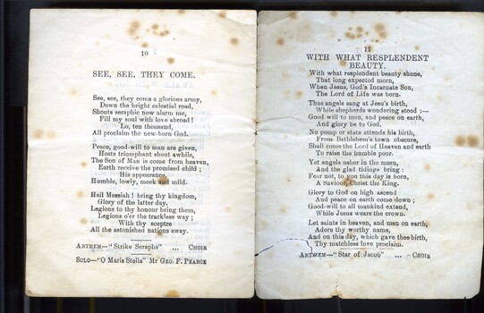 Page 7 and 8  page of programme by Wesley Choir