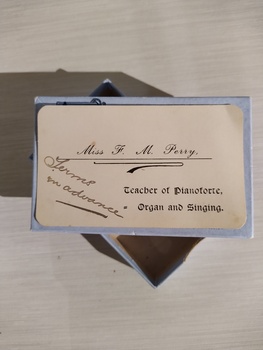 Business cards used by the resident Music Teacher of Clunes