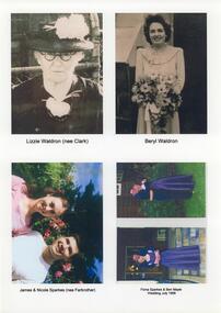 LIZZIE WALDRON (nee CLARK),BERYL WALDRON, JAMES & NICOLESPARKES (neeFARBROTHER) FIONA SPARKES & BEN MAYLE WEDDING JULY 1998