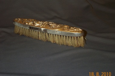 Antique Hair Brush. Backed With Tortoiseshell With Soft Pure Bristles.  Stylish Dressing Table Accessory Vintage Boudoir. 