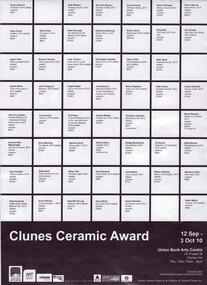 Poster, Clunes Ceramic Award 2010, 2010
