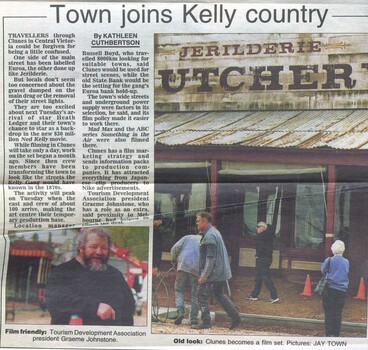 Film friendly: Tourism Development Association president Graeme Johnston/Old look:  Clunes becomes a film set 