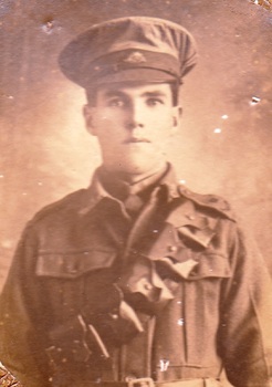 Studio portrait of soldier in Australian Infantry Forces uniform.