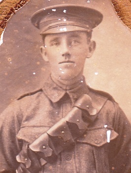 Studio portrait of soldier in Australian Infantry Forces uniform.