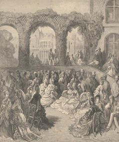 Print - Holland House - a garden part, 1872