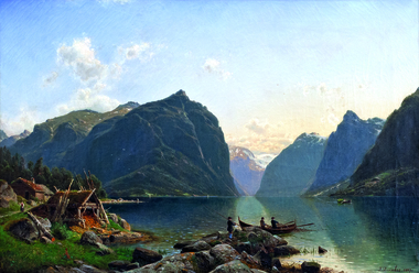 Painting - A fjord in Norway, DUNTZE, Johannes, 1887