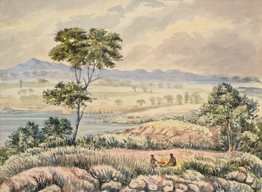 Painting - Near Melbourne - Station Peak and Anakie Youang, HODDLE, Robert, 1847