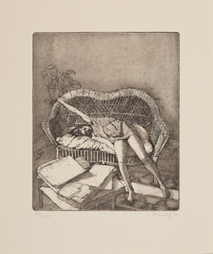 Print, Dunlop, Brian, Untitled (Girl Resting in a Wicker Sofa), 1984