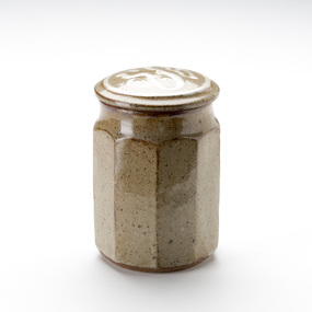 Ceramic, Hughan, Harold, Facetted Lidded Container, c.1950s
