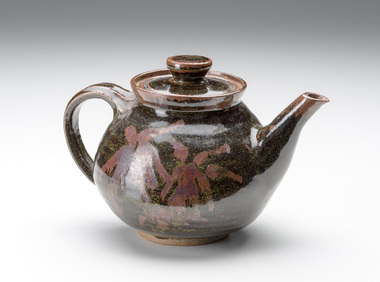 Ceramic, Hughan, Harold, Teapot and Lid with Tenmoku and Tea Leaves Glazes, Undated