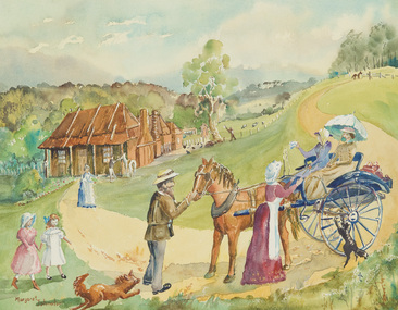 Painting, Johnston, Margaret, The Coming of Visitors, 1983