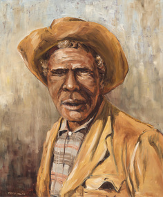 Painting, Klix, Fred, Native Stockman Oodnadatta, c.1970