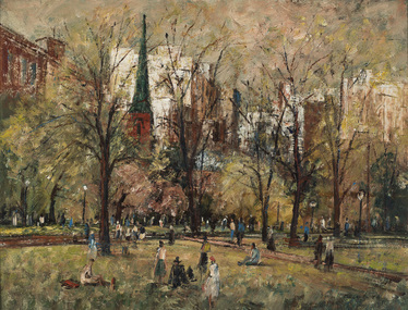 Painting, Lawrence, George, Spring Morning Hyde Park, 1961