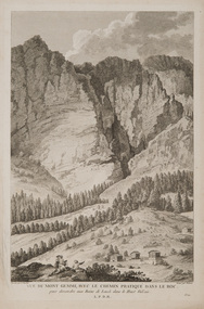 Print, Le Barbier, Jean-Jacques, Vue de Mont Gemmi, avec le chemin pratique dons le roc, c.1770-80