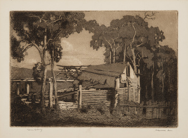 Print, Lindsay, Lionel, The Dilapidated Barn, Kurrajong, 1924