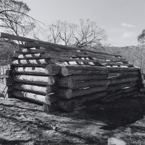 Photograph, Oldfield, David, McNamara's Hut Replica, Buckety Plain, 2004