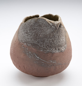 Ceramic, Potts, Hedley, Red Textured Pot, 1980