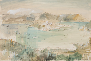 Painting, Rubbo, Ellen, Hong Kong Harbour, c.1965