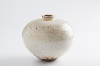 Ceramic, Rye, Owen, Round White Jar, 2011