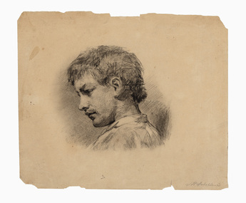 Work on Paper, Scheltema, Jan Hendrik, Study - Man's Head, 1882