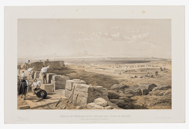 Print, Simpson, William (after), Straits of Yenikale with the Bay and Town of Kertch, 1855