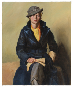 Painting, Struss, Elsie, Woman with Coat and Hat, c.1929-33