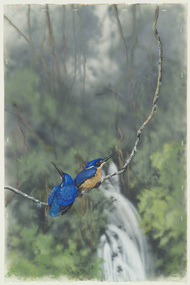 Painting, Stubbs, Dawn, Mates - Azure Kingfishers, 1994