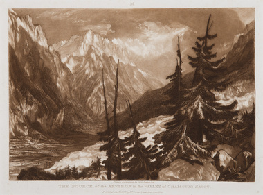 Print, Turner, J.M.W, The Source of the Arveron in the Valley of Chamouni Savoy, 1816